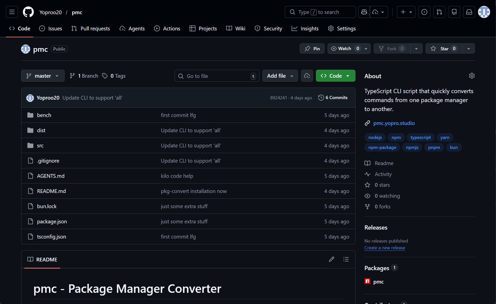 screnshot of github repo